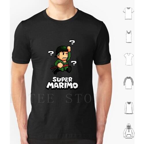 Super Marimo T Shirt Cotton Men Diy Print Manga Anime Mugiwara Hat Monkey D Luffy Pirate Roronoa Zoro Super Game Gamer Retro