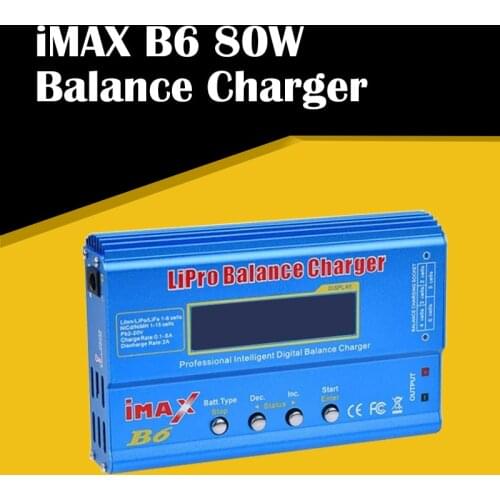 Hot Sale IMAX B6 80W 6A Lipo Battery Balance Charger Discharger with T Plug Connector Power Supply Adapter EU Plug