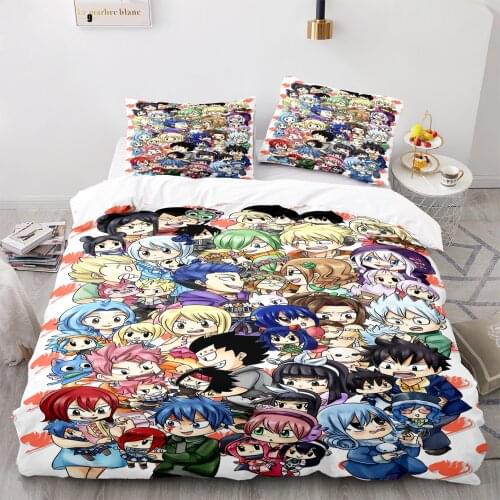 Fairy Tail Bedding Set Single Twin Full Queen King Size Fairy Tail Bed Set Childrens Kid Bedroom Duvetcover Sets 3D Print 022