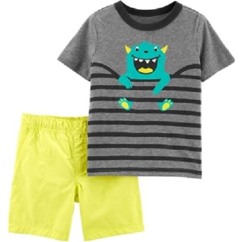Monster Baby Boys Clothes Suit Cute Summer Toddler Tops Panties Outfit Cotton 3D Infant Clothing 6 9 12 18 24 Month Jumpsuits
