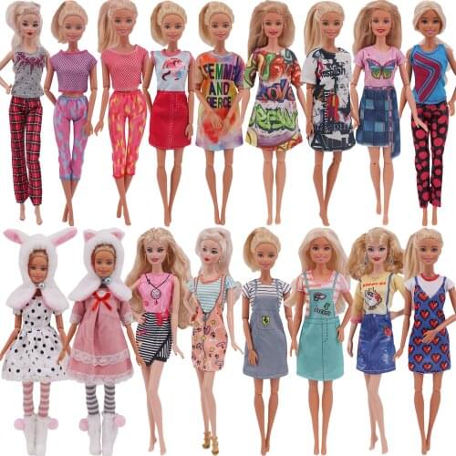 Barbies Doll New Clothes Everyday Wear Casual Dress Shirt Skirt Doll House For Barbie Doll Clothing accessories 5G JJ
