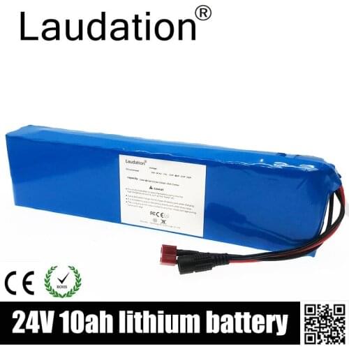 Laudation Electric bicycle Lithium Ion Battery 24V 10ah 29.4V 10000mAh 15A BMS 250W 350W 18650 Battery Pack Wheelchair Motor