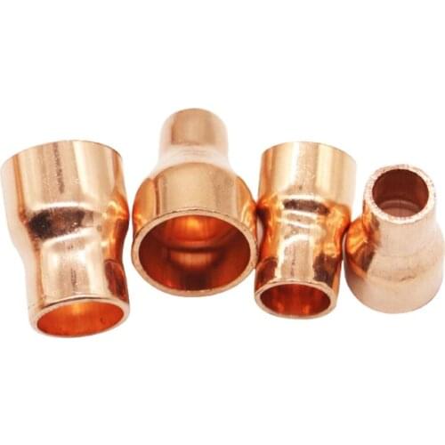 5/8 X 1.1/4 Inch Reducing Copper Coupling With Sweat Sockets And With Rolled Tube Stop