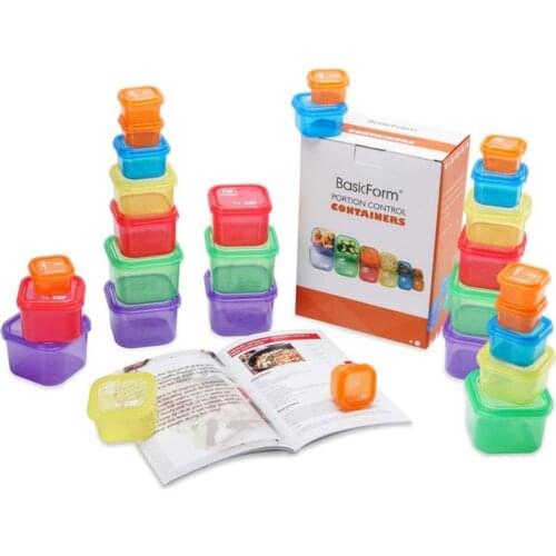 14pcs Coded With Lid Stackable 21 Day Microwave Safe Meal Reusable Lunch Box Diet Plans Portion Control Container Food Storage