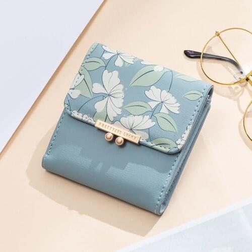 Fashion Print Women Wallet High Quality Fold Coin Purse Pu Leather Woman Clip Wallets Ladies Hasp Small Short Wallet Clutch