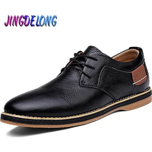 Brand Mens Casual Shoes Genuine Leather Men Business Mens Oxford Shoes Roman Men Dress Shoes Moccasins Fashion Loafers 39-48