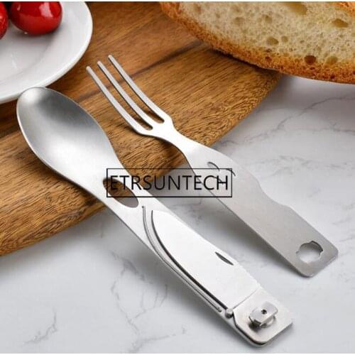 50sets 3 in 1 Outdoor Tableware Camping Travel Portable Multifunctional Picnic Spoon Fork Knife