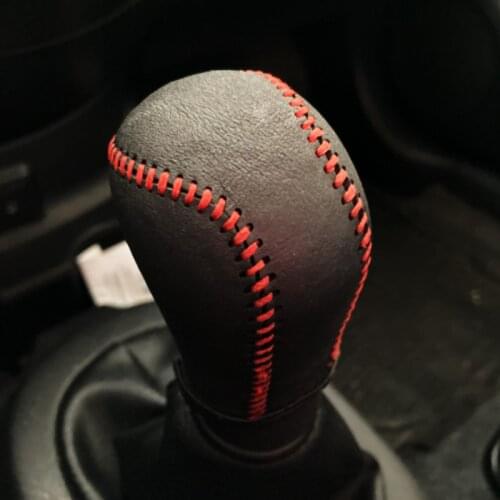 A Little Change AT Gear Head Shift Knob CoverLeather Gear Shift Collars Fit for Toyota Corolla Rav4 Rav 4 2014 - 2019