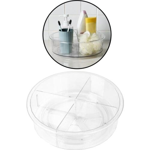 Non-Slip Rotating Storage Tray Fruit Snack Storage Plate Mat Multifunctional Plastic Desktop Organizer For Kitchen Bathroom