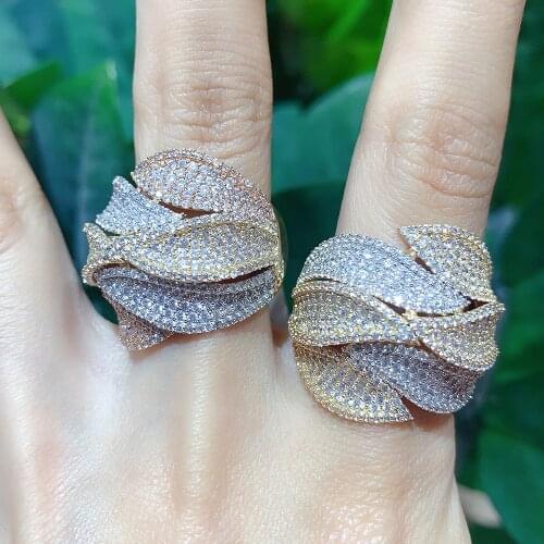 Bride Talk New Arrivals Romantic Wedding Ring Cubic Zirconia Full Crystal Pave Setting Luxury Charming Jewelry For Women Party