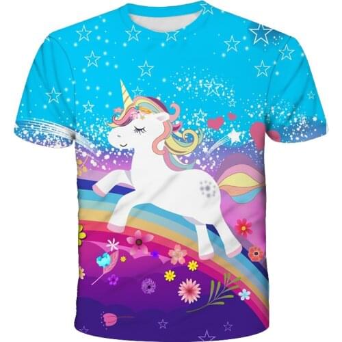 New Kids Girls T-shirts Unicorn T Shirt 3 4 5 6 7 8 9 10 11 12 13 14 Years Old Children Clothing Girl Tops Tee Unicorno Clothes