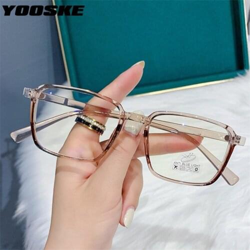 YOOSKE Square Reading Glasses Women Fashion Anti Blue Light Presbyopic Glasses Men TR90 Hyperopia Eyewear +1.5 2.0 2.5 3.0 3.5