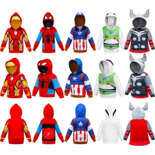 Childrens Boy Green Giant American Captain Iron Man Coat Childrens Hoodie Dress Slim Coat Woven Childrens Cosplay Jacket