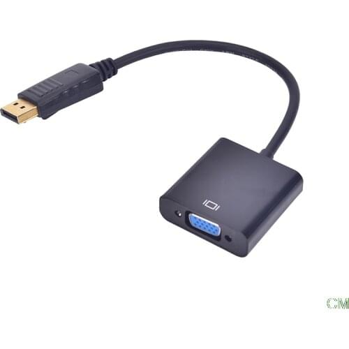 Displayport DP Male To VGA Female Adapter Display Port Cable Converter Black