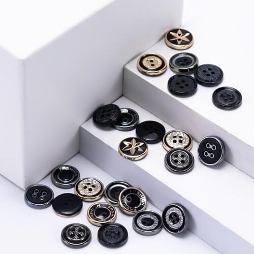 Plastic Button Four Hole Garment Sewing Accessories Pants Pocket Cufflinks Black Clothes Decoration