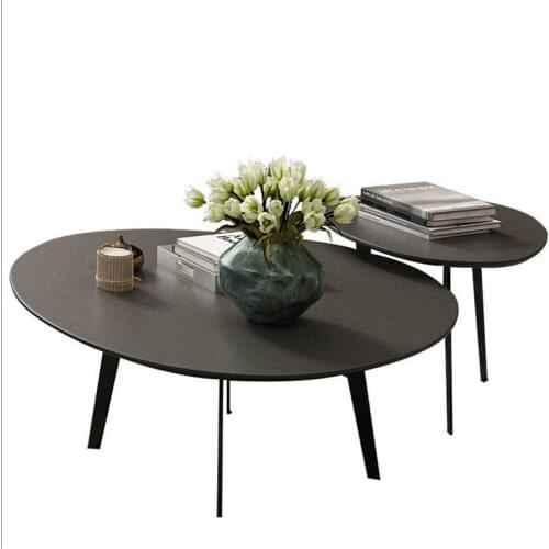 Simple Modern Coffee Table Sofa Corner Table Lazy Bedside Reading Oval Coffee Table Tea Solid Wood Top