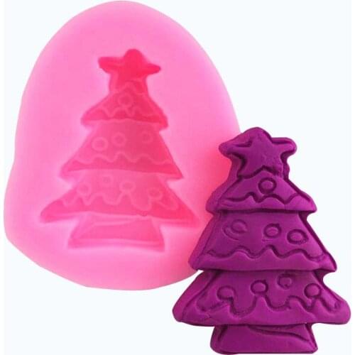 Christmas Tree Fondant Silicone Mold cake Decoration Dessert Tools Chocolate Gumpaste Mold Polymer Clay Resin