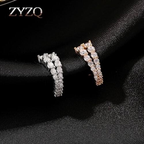 ZYZQ 1Pcs Korean Rhinestone Earrings For Women Exquisite Without Hole Crystal Jewelry Piercing Earrings Single Ear Bone Clip
