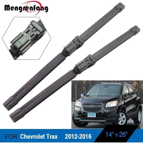 For Chevrolet Trax Car Front Windscreen Wiper Soft Rubber Wiper Blades Push Button Arms 2012 2013 2014 2015 2016
