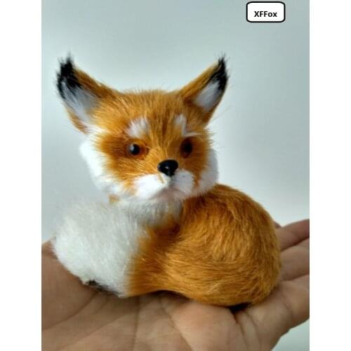 Cute small real life yellow fox model plastic&furs mini fox doll gift about 9x8cm xf1644