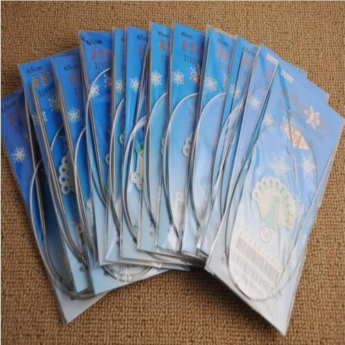 43/65/80cm Stainless Steel Circular knitting needles set 7PCS/Set Size 2.0-5.0mm knitting needles Crafts