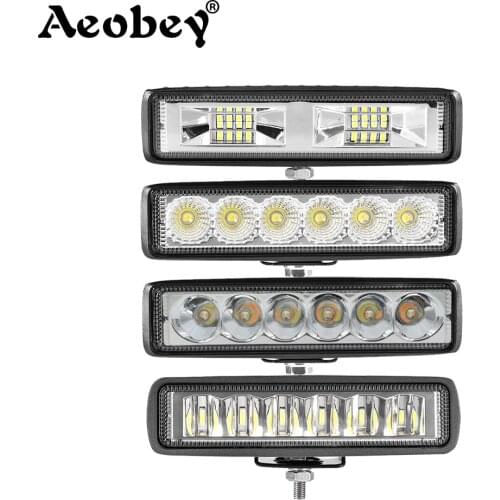 Led work light bar 18w 30w 48w led light bar 4x4 off road led bar LED spotlight fog lights fog car lamp flash auto