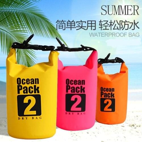 Universal 2L Outdoor Waterproof Handbag Barrel Beach Bag PVC Storage Pouch Fit For Kayaking Rafting Boating Swimming