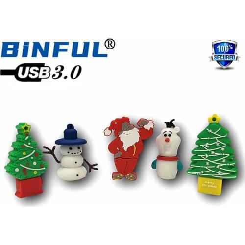 BINFUL USB 3.0 Authentic Christmas theme usb flash drive et 4G 8G 16G 32G 64GB 128GB 256G pen drive usb memory stick u disk Gift