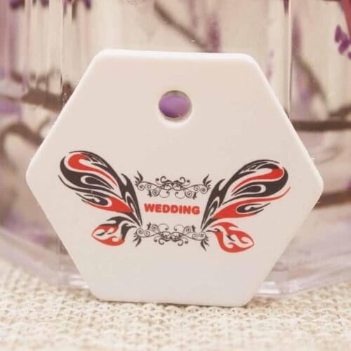 Valentie TAG 3x3.5cm cute tag 100pcs White Brown Hollow Heart Kraft Paper Tags Wedding Note Blank Price Hang Tag in 2018