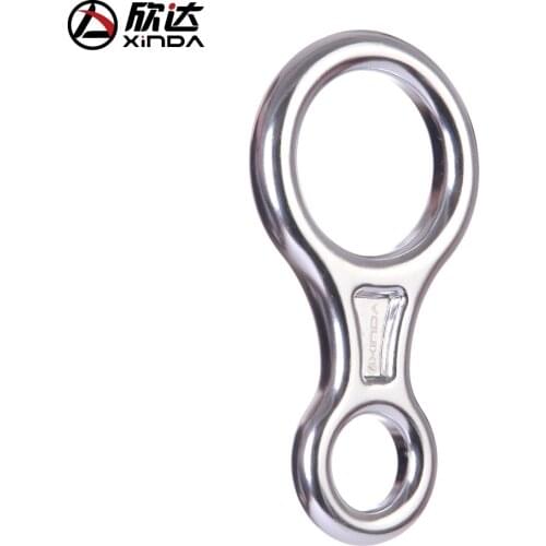 XINDA 35KN 8 Ring Descender Escape Rope Descent Device Rock Climbing Equipment