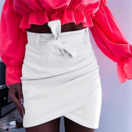 Women Summer Bodycon Irregular Pencil Skirt Bandage Beach Skirt Clubwear Chic Ladies High Waist Fashion Short Mini Skirts