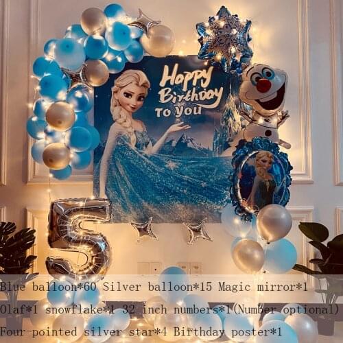 1 set Disney Frozen Princess Elsa Helium Balloons Paper Background Baby Shower Foil Globos Birthday Party Decorations Kids Gift