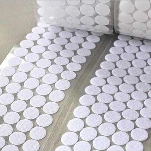 1000 Pairs 10mm 15mm 20mm 25mm Adhesive Fastener Tape Dots Hook And Loop Magic Sticker Round Strong Self Adhesive Fastener Tape