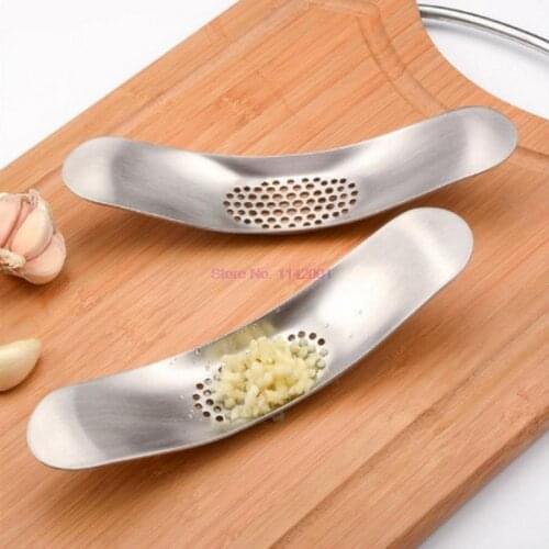 200pcs Kitchen Gadgets Stainless Steel Garlic Press Crusher Cooking Tools Manual Garlic Mincer Chopping Fruit Vegetable Tools