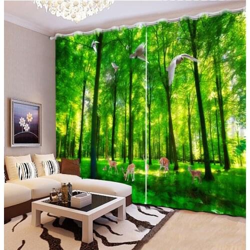 3D Curtain Forest Modern Fashion 3D Curtains Scenery For Living room Bedroom Kitchen room Blackout Curtains