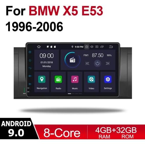 4GB android 9.0 car dvd player For BMW X5 E53 1999~2006 Multimedia GPS Navigation Map Autoradio WiFI Bluetooth MAP HD Screen