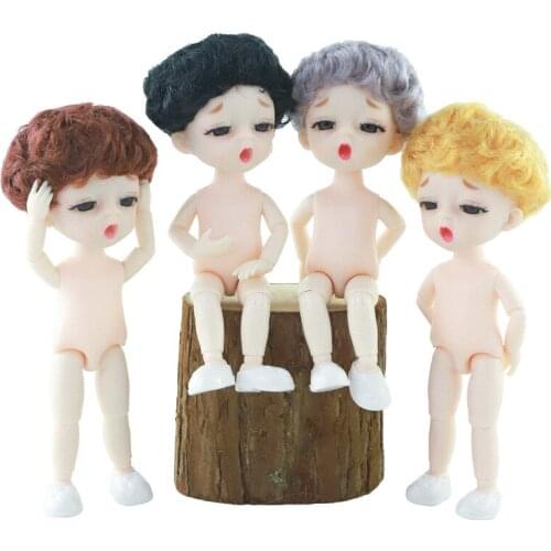 6 inches Boy Doll with Yawn Expression Cute Baby Doll Toys Ob11 Sleepy Face 1/12 Makeup Doll Nude Body Accessories for Kids