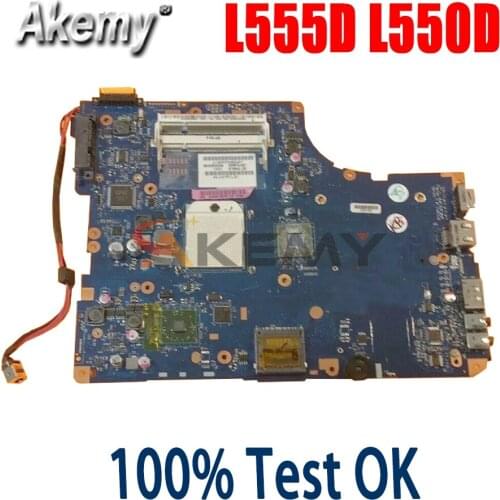 AKemy K000093250 K000085590 NSWAE LA-5332P Laptop Motherboard For Toshiba satellite L555 L555D L550D Main Board WORKS ddr2