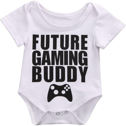 2017 Summer Newborn Baby Boy Romper Short Sleeve Gaming Buddy Cotton Rompers Toddler Kids Jumpsuit Outfits Sunsuit 0-18M