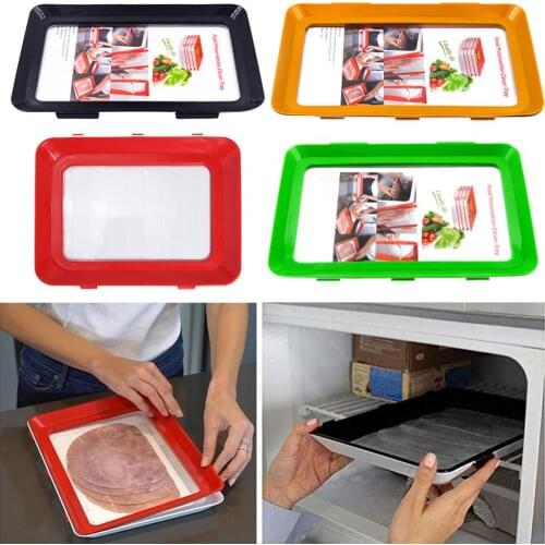 Food Preservation Tray Reusable Plastic Keeping Fresh Spacer Container Refrigerator Microwave Kitchen Food Storage Plate