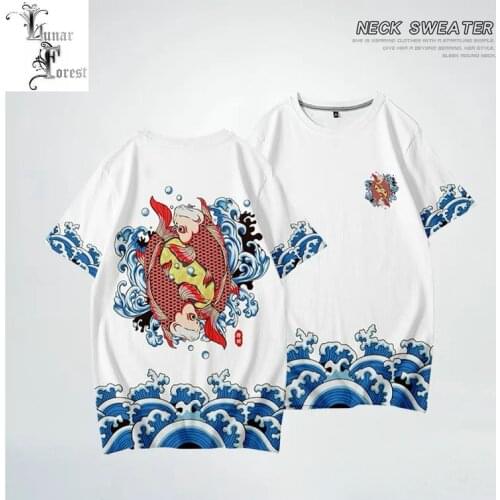 Lucky Fish 3D Printing T-shirt Summer Fashion Round Neck Short Sleeve Popular Japanese Harajuku Streetwear Plus Size