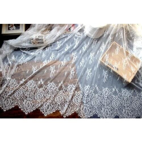 GLace 3M/Lot Lace Fabric Handmade DIY Clothing Lace Accessories French Eyelash Embroidery Lace TX722