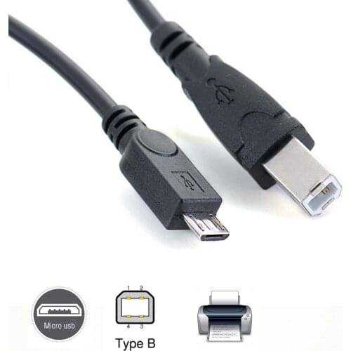 Micro usb Male to USB 2.0 B Male Data OTG Cable Cord Phone Printer Scanner support smart phone tablet