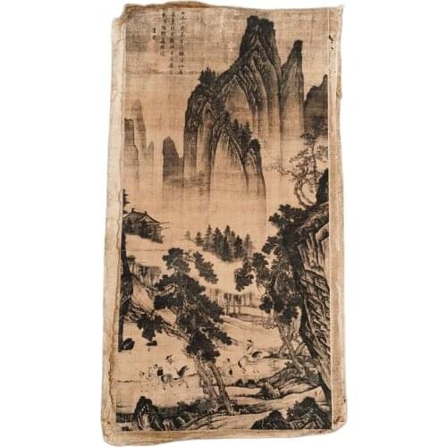 Chinese early collection of old pictures of Tang Yin landscape map family collection