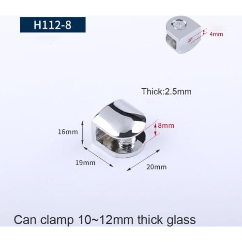 Zinc Alloy Shaft Mount Plated Fixed Shelf Glass Clamp Handrail Staircase Holder Clamps For 6-8mm/8-10mm Glass Accessory tools