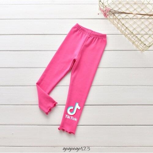 Tik Tok Girls Leggings Girl Autumn Clothes Pencil Pants Cotton Kids Lace Trousers Print Tik Tok Children Leggings For Girls