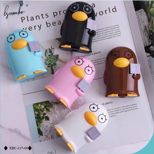 Lymouko New Design Cute Penguin Duck with Mirror Container Contact Lenses Box for Kit Women Girl Gift Contact Lens Case