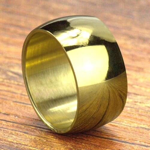 Free Shipping 12mm Wide 316L Stainless Steel Jewelry Mens Glossy Widescreen Ring Titanium Steel Fine Jewelry Wedding Rings