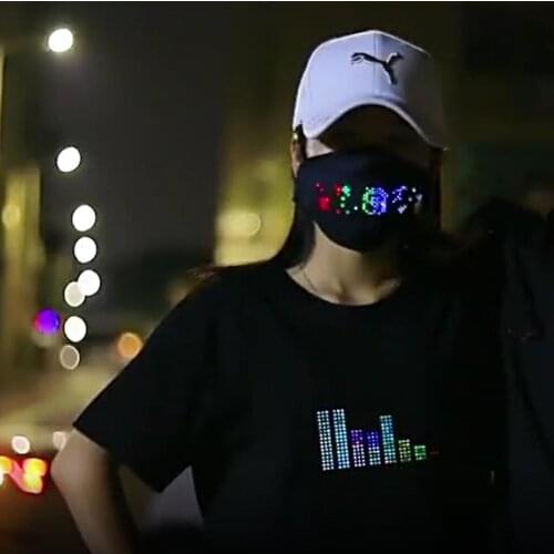 New Rgb App Bluetooth Programmable Led T-shirt, Scrolling Display Message For Bar Dj Concert Party Competition Car Pick-up