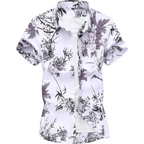 2021 Comfortable Mens Printed Shirts New Hawaiian Shirt Short Sleeve Male Party Vacation Casual Slim Plus Size Clothing 7XL
